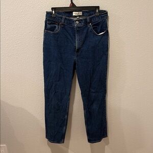 Abercrombie & Fitch Women's The Ankle Straight Ultra High Rise Dark Blue Jeans